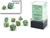 CHESSEX - Dados Minipoliédricos Marble Green/Dark Green - Gamesmart